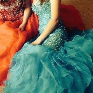 BLUE MERMAID PROM DRESS